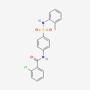molecular formula C20H17ClN2O3S B4758449 2-chloro-N-(4-{[(2-methylphenyl)amino]sulfonyl}phenyl)benzamide 