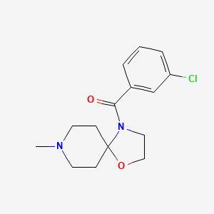 molecular formula C15H19ClN2O2 B4758454 4-(3-chlorobenzoyl)-8-methyl-1-oxa-4,8-diazaspiro[4.5]decane 
