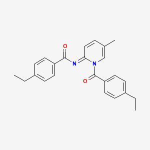 molecular formula C24H24N2O2 B4758463 4-ethyl-N-[1-(4-ethylbenzoyl)-5-methyl-2(1H)-pyridinylidene]benzamide 