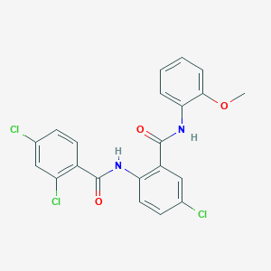 molecular formula C21H15Cl3N2O3 B4758475 2,4-dichloro-N-(4-chloro-2-{[(2-methoxyphenyl)amino]carbonyl}phenyl)benzamide 