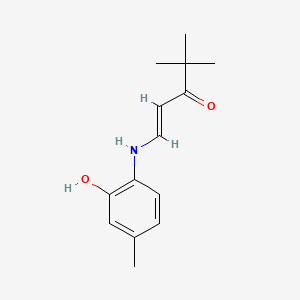 molecular formula C14H19NO2 B4758480 1-[(2-hydroxy-4-methylphenyl)amino]-4,4-dimethyl-1-penten-3-one 