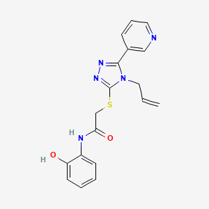 molecular formula C18H17N5O2S B4758486 2-{[4-allyl-5-(3-pyridinyl)-4H-1,2,4-triazol-3-yl]thio}-N-(2-hydroxyphenyl)acetamide 