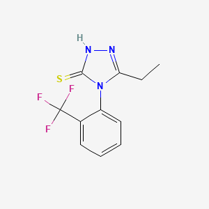 molecular formula C11H10F3N3S B4758493 5-ethyl-4-[2-(trifluoromethyl)phenyl]-4H-1,2,4-triazole-3-thiol 