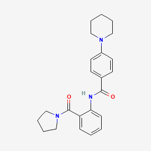 molecular formula C23H27N3O2 B4758498 4-(1-piperidinyl)-N-[2-(1-pyrrolidinylcarbonyl)phenyl]benzamide 