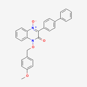 molecular formula C28H22N2O4 B4758509 3-(4-biphenylyl)-1-[(4-methoxybenzyl)oxy]-2(1H)-quinoxalinone 4-oxide 