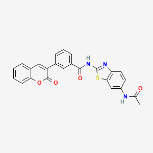 molecular formula C25H17N3O4S B4758519 N-[6-(acetylamino)-1,3-benzothiazol-2-yl]-3-(2-oxo-2H-chromen-3-yl)benzamide 