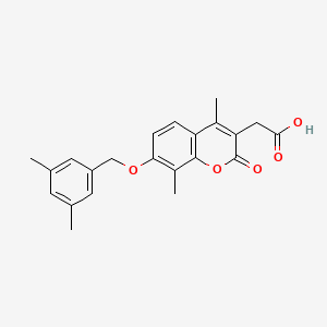 molecular formula C22H22O5 B4758523 {7-[(3,5-dimethylbenzyl)oxy]-4,8-dimethyl-2-oxo-2H-chromen-3-yl}acetic acid 