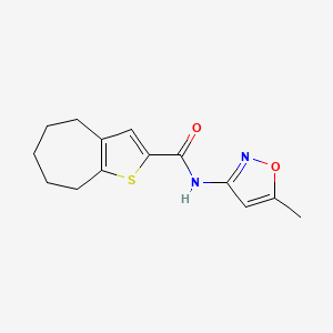 molecular formula C14H16N2O2S B4758534 N-(5-methyl-3-isoxazolyl)-5,6,7,8-tetrahydro-4H-cyclohepta[b]thiophene-2-carboxamide 