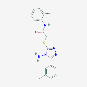 molecular formula C18H19N5OS B475854 2-{[4-amino-5-(3-methylphenyl)-4H-1,2,4-triazol-3-yl]sulfanyl}-N-(2-methylphenyl)acetamide CAS No. 665017-39-0