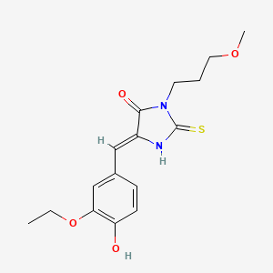 molecular formula C16H20N2O4S B4758555 5-(3-ethoxy-4-hydroxybenzylidene)-2-mercapto-3-(3-methoxypropyl)-3,5-dihydro-4H-imidazol-4-one 