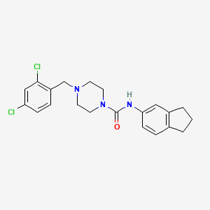 molecular formula C21H23Cl2N3O B4758561 4-(2,4-dichlorobenzyl)-N-(2,3-dihydro-1H-inden-5-yl)-1-piperazinecarboxamide 