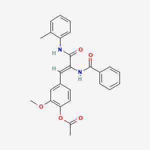 molecular formula C26H24N2O5 B4758604 4-{2-(benzoylamino)-3-[(2-methylphenyl)amino]-3-oxo-1-propen-1-yl}-2-methoxyphenyl acetate 
