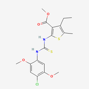 molecular formula C18H21ClN2O4S2 B4758612 methyl 2-({[(4-chloro-2,5-dimethoxyphenyl)amino]carbonothioyl}amino)-4-ethyl-5-methyl-3-thiophenecarboxylate 