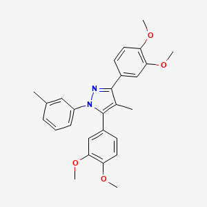 molecular formula C27H28N2O4 B4758616 3,5-bis(3,4-dimethoxyphenyl)-4-methyl-1-(3-methylphenyl)-1H-pyrazole 