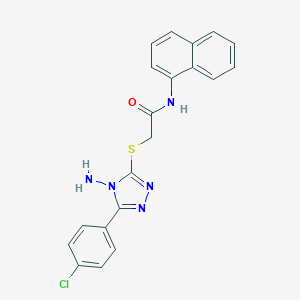 molecular formula C20H16ClN5OS B475862 2-{[4-amino-5-(4-chlorophenyl)-4H-1,2,4-triazol-3-yl]sulfanyl}-N-(naphthalen-1-yl)acetamide CAS No. 665017-45-8