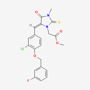 methyl (5-{3-chloro-4-[(3-fluorobenzyl)oxy]benzylidene}-3-methyl-4-oxo-2-thioxo-1-imidazolidinyl)acetate