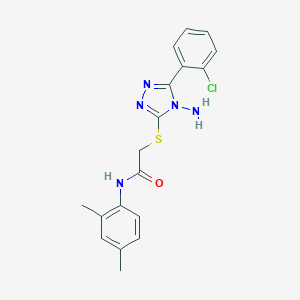 molecular formula C18H18ClN5OS B475863 2-{[4-amino-5-(2-chlorophenyl)-4H-1,2,4-triazol-3-yl]sulfanyl}-N-(2,4-dimethylphenyl)acetamide CAS No. 694461-70-6