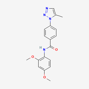 molecular formula C18H18N4O3 B4758637 N-(2,4-dimethoxyphenyl)-4-(5-methyl-1H-1,2,3-triazol-1-yl)benzamide 