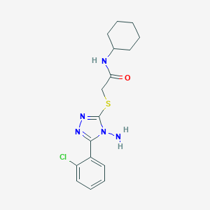 molecular formula C16H20ClN5OS B475864 2-{[4-amino-5-(2-chlorophenyl)-4H-1,2,4-triazol-3-yl]sulfanyl}-N-cyclohexylacetamide CAS No. 665017-48-1
