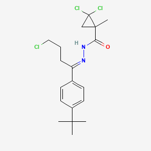 molecular formula C19H25Cl3N2O B4758661 N'-[1-(4-tert-butylphenyl)-4-chlorobutylidene]-2,2-dichloro-1-methylcyclopropanecarbohydrazide 