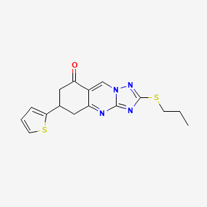 molecular formula C16H16N4OS2 B4758664 2-(propylthio)-6-(2-thienyl)-6,7-dihydro[1,2,4]triazolo[5,1-b]quinazolin-8(5H)-one 