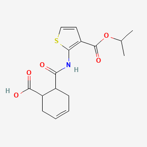 molecular formula C16H19NO5S B4758665 6-({[3-(isopropoxycarbonyl)-2-thienyl]amino}carbonyl)-3-cyclohexene-1-carboxylic acid 