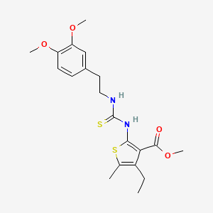 molecular formula C20H26N2O4S2 B4758690 methyl 2-[({[2-(3,4-dimethoxyphenyl)ethyl]amino}carbonothioyl)amino]-4-ethyl-5-methyl-3-thiophenecarboxylate 