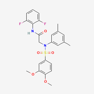 molecular formula C24H24F2N2O5S B4758697 N~1~-(2,6-difluorophenyl)-N~2~-[(3,4-dimethoxyphenyl)sulfonyl]-N~2~-(3,5-dimethylphenyl)glycinamide 