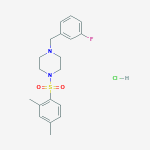 molecular formula C19H24ClFN2O2S B4758705 1-[(2,4-dimethylphenyl)sulfonyl]-4-(3-fluorobenzyl)piperazine hydrochloride 