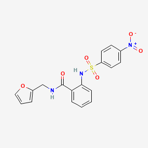 molecular formula C18H15N3O6S B4758713 N-(2-furylmethyl)-2-{[(4-nitrophenyl)sulfonyl]amino}benzamide 