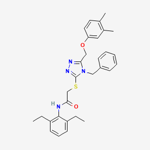 2-({4-benzyl-5-[(3,4-dimethylphenoxy)methyl]-4H-1,2,4-triazol-3-yl}thio)-N-(2,6-diethylphenyl)acetamide