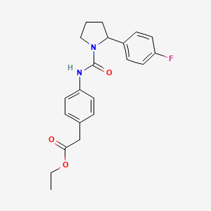 molecular formula C21H23FN2O3 B4758737 ethyl [4-({[2-(4-fluorophenyl)-1-pyrrolidinyl]carbonyl}amino)phenyl]acetate 