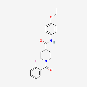 molecular formula C21H23FN2O3 B4758759 N-(4-ethoxyphenyl)-1-(2-fluorobenzoyl)-4-piperidinecarboxamide 