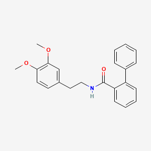 molecular formula C23H23NO3 B4758765 N-[2-(3,4-dimethoxyphenyl)ethyl]-2-biphenylcarboxamide 