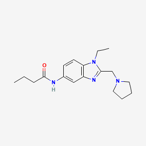 molecular formula C18H26N4O B4758774 N-[1-ethyl-2-(1-pyrrolidinylmethyl)-1H-benzimidazol-5-yl]butanamide 