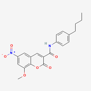 molecular formula C21H20N2O6 B4758793 N-(4-butylphenyl)-8-methoxy-6-nitro-2-oxo-2H-chromene-3-carboxamide 