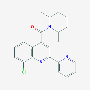 8-chloro-4-[(2,6-dimethyl-1-piperidinyl)carbonyl]-2-(2-pyridinyl)quinoline