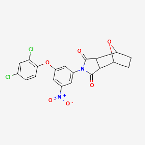 molecular formula C20H14Cl2N2O6 B4758814 4-[3-(2,4-dichlorophenoxy)-5-nitrophenyl]-10-oxa-4-azatricyclo[5.2.1.0~2,6~]decane-3,5-dione 
