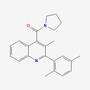 molecular formula C23H24N2O B4758837 2-(2,5-dimethylphenyl)-3-methyl-4-(1-pyrrolidinylcarbonyl)quinoline 