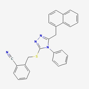 2-({[5-(1-naphthylmethyl)-4-phenyl-4H-1,2,4-triazol-3-yl]thio}methyl)benzonitrile