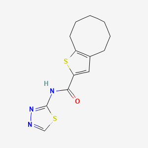 molecular formula C13H15N3OS2 B4758906 N-1,3,4-thiadiazol-2-yl-4,5,6,7,8,9-hexahydrocycloocta[b]thiophene-2-carboxamide 