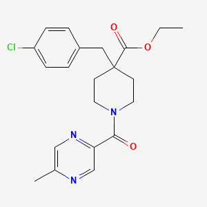 molecular formula C21H24ClN3O3 B4758932 ethyl 4-(4-chlorobenzyl)-1-[(5-methyl-2-pyrazinyl)carbonyl]-4-piperidinecarboxylate 
