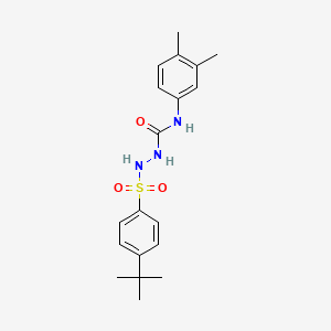 molecular formula C19H25N3O3S B4758933 2-[(4-tert-butylphenyl)sulfonyl]-N-(3,4-dimethylphenyl)hydrazinecarboxamide 