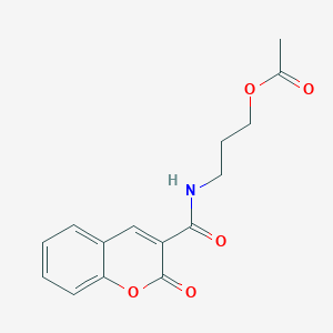 molecular formula C15H15NO5 B4758976 3-{[(2-oxo-2H-chromen-3-yl)carbonyl]amino}propyl acetate 