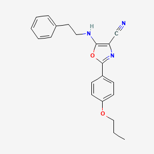 molecular formula C21H21N3O2 B4758999 5-[(2-phenylethyl)amino]-2-(4-propoxyphenyl)-1,3-oxazole-4-carbonitrile 