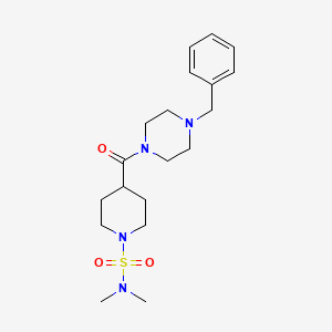molecular formula C19H30N4O3S B4759009 4-[(4-benzyl-1-piperazinyl)carbonyl]-N,N-dimethyl-1-piperidinesulfonamide 
