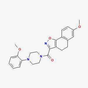 molecular formula C24H25N3O4 B4759022 7-methoxy-3-{[4-(2-methoxyphenyl)-1-piperazinyl]carbonyl}-4,5-dihydronaphtho[2,1-d]isoxazole 