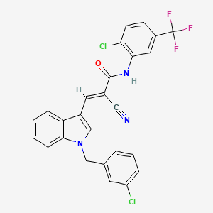 molecular formula C26H16Cl2F3N3O B4759041 3-[1-(3-chlorobenzyl)-1H-indol-3-yl]-N-[2-chloro-5-(trifluoromethyl)phenyl]-2-cyanoacrylamide 
