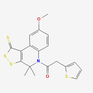 molecular formula C19H17NO2S4 B4759058 8-methoxy-4,4-dimethyl-5-(2-thienylacetyl)-4,5-dihydro-1H-[1,2]dithiolo[3,4-c]quinoline-1-thione 