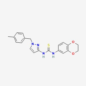 molecular formula C20H20N4O2S B4759075 N-(2,3-dihydro-1,4-benzodioxin-6-yl)-N'-[1-(4-methylbenzyl)-1H-pyrazol-3-yl]thiourea 